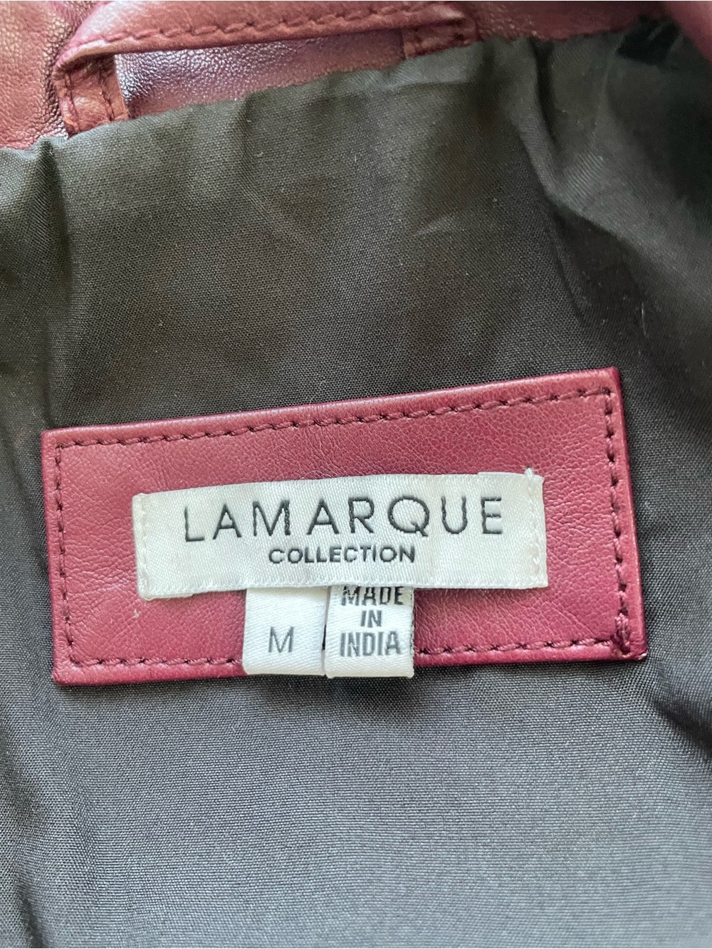 Lamarque Wine-Burgundy Leather Moto Jacket - Picture 3 of 8